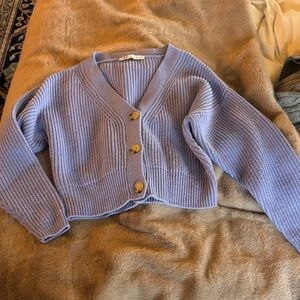 Zara Lavender Button-Up Cardigan